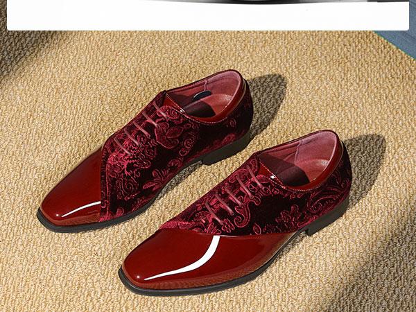 Bruno Marc Men's Dress Tuxedo Shoes Classic Patent Velvet Lace-up Formal Caden Oxford