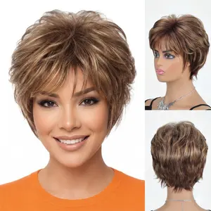 Aria - Short  Highlighted Elegant Wigs for Women