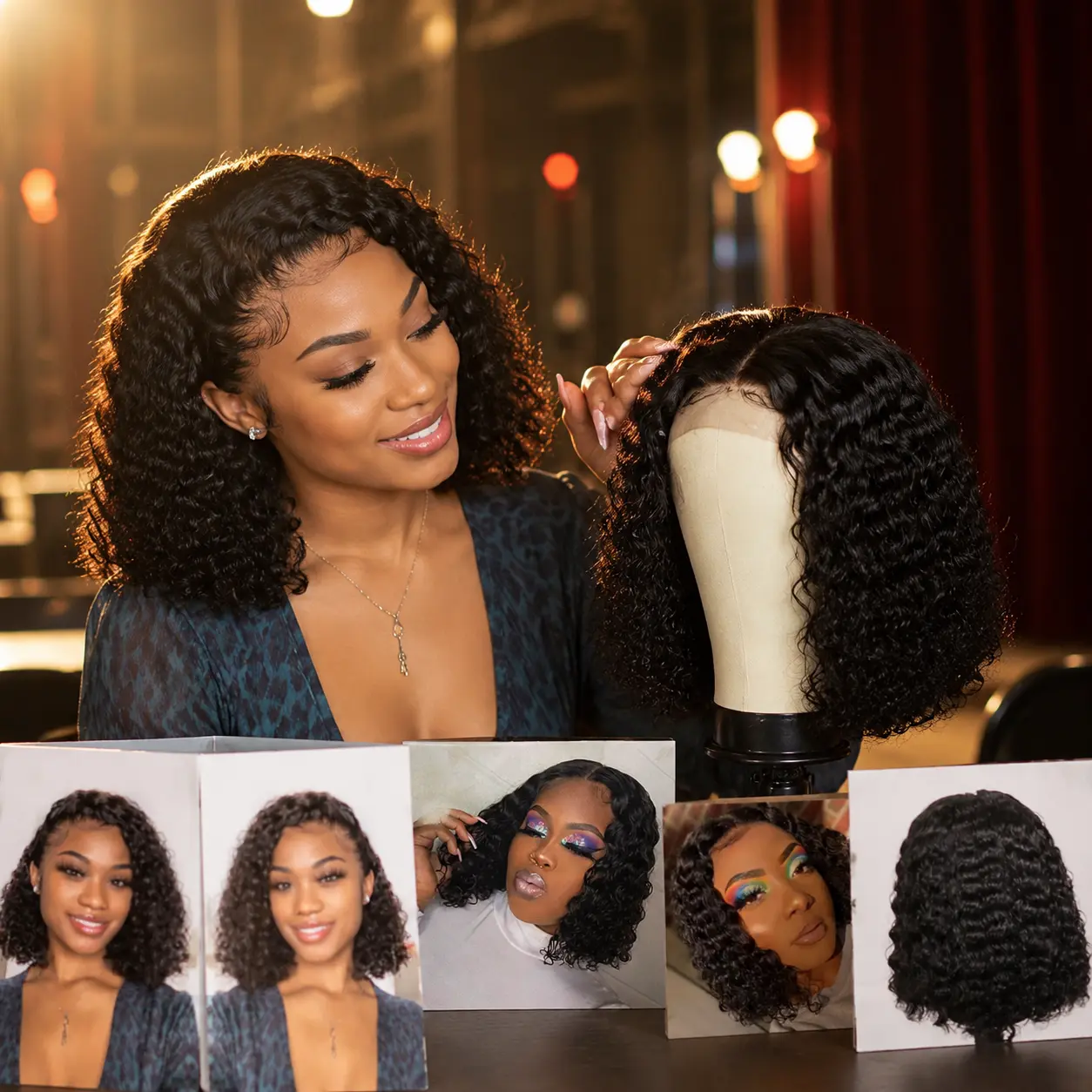 Women's 14-In Coily Synthetic Full Machine Wig, Glueless Fit, Heat-Resistant High-Temp Fiber, Included Wig Cap for Daily Wear & Travel, Coily Hair