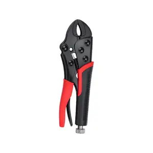 Curved Jaw Locking Pliers, Adjustable Heavy Duty Vice Grips Pliers with Anti-slip Rubber Handle, Multi-Purpose Welding Clamp Lock Pliers for Repair, Woodworking & Auto