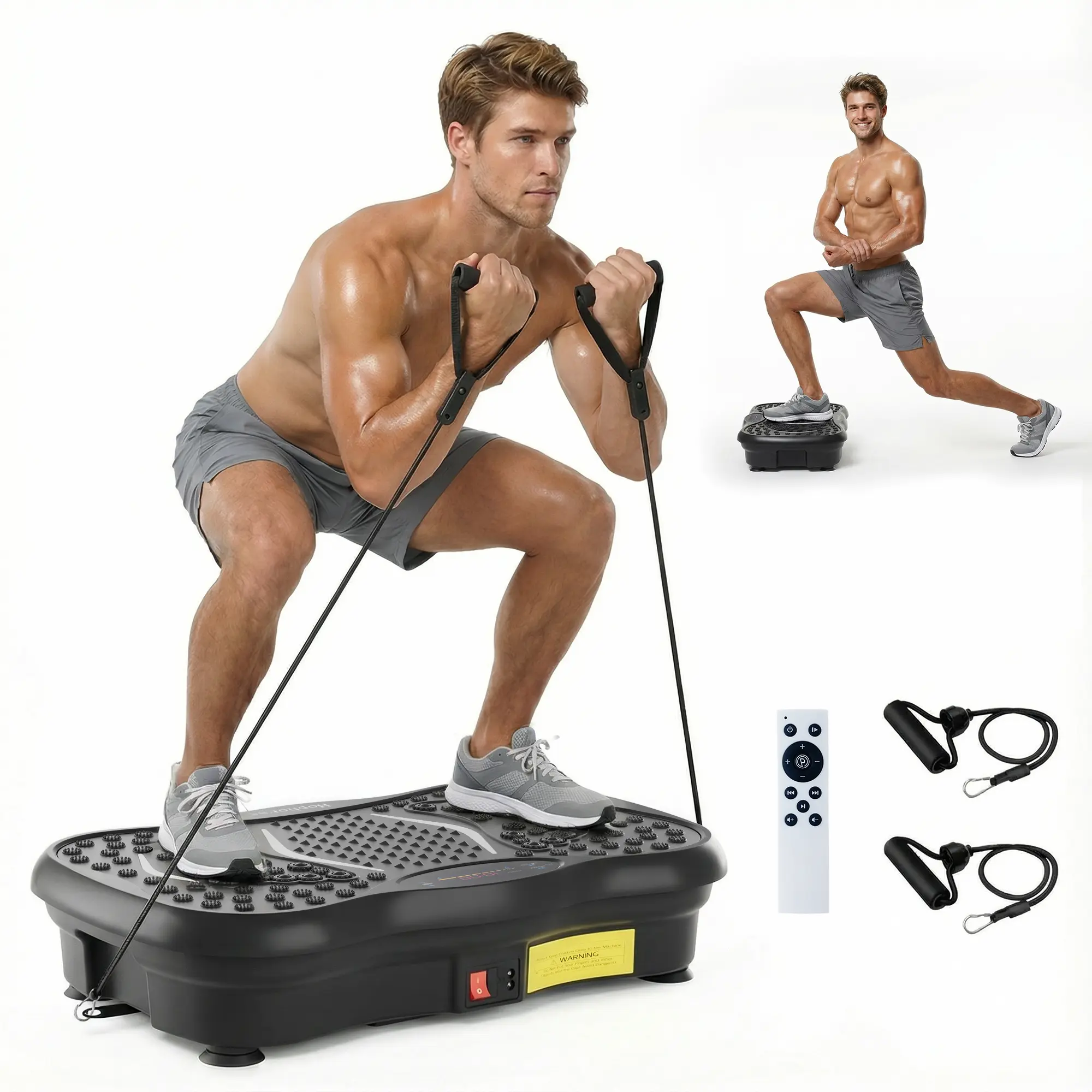 HopHorse Adjustable Speed Vibration Plate - Quiet Home Fitness Equipment, Adjustable Stepper Alternative, Full Body Workout & Muscle Toning Tool | Black Friday & Cyber Monday Deal, Vibration Plates, Workout Equipment