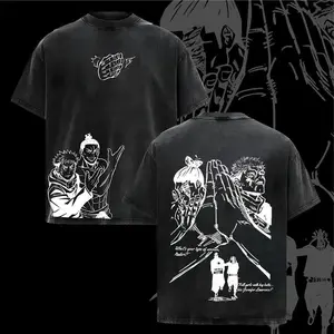 Yuji & Todo Jujutsu Kaisen Vintage Washed Graphic Tee, Oversized Heavyweight Anime Shirt for Unisex Daily Wear, Japanese Manga Streetwear in Retro 90s Style, Perfect Gift for Anime Fans