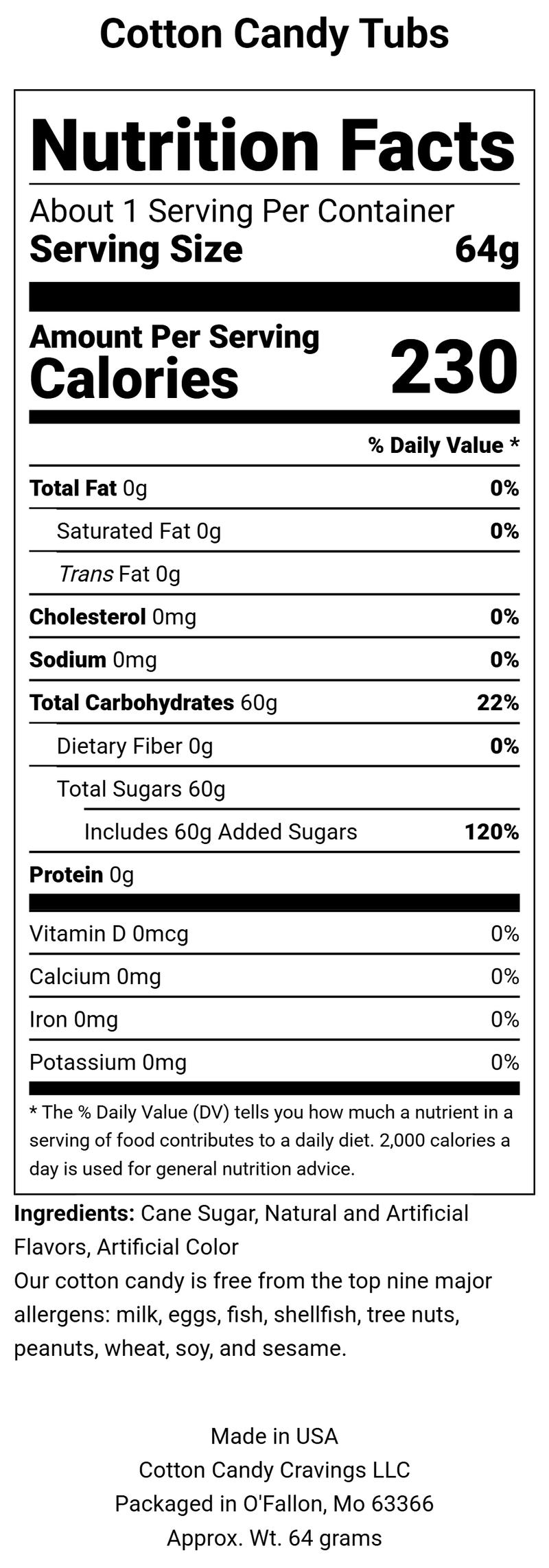 Tubs of Cotton Candy - Cotton Candy Cravings Snack Sweet