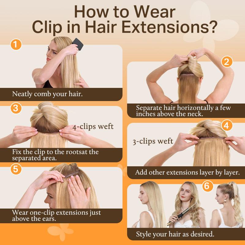 Doores Clip in Hair Extensions 120g 7pcs 150g 9pcs 100% Human Hair Straight for Daily Use & Special Occasions for Women