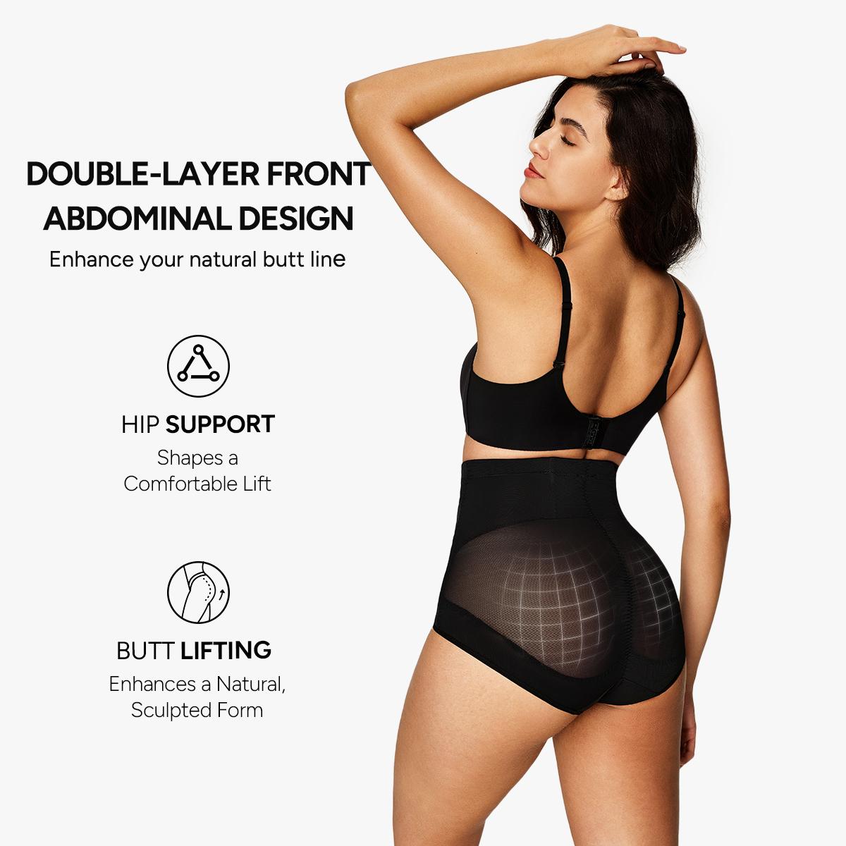 Nebility Women's 2 Pack Mesh Breathable Shapewear Underwear Shorts Skinny Tummy Control Womenswear Minimalist Compression Basic Black+Black