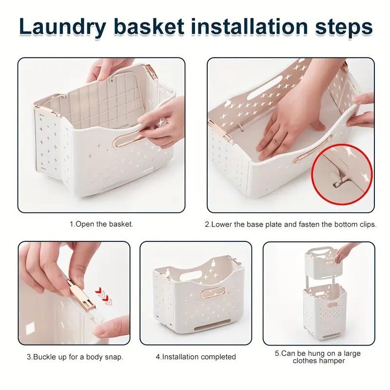 Foldable Rolling Storage Basket with Wheels - Extra-Large Capacity, Wall-Mountable, Space-Saving Organizer Laundry Room, Bedroom, Closet, And Small Spaces Laundry Basket- Stackable And Foldable Storage Bin for Home, Office, And More, Shelf Baskets