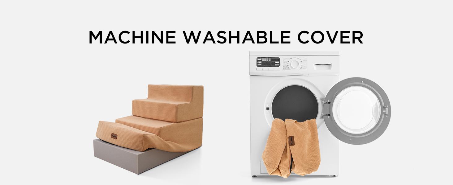 MADE 4 PETS Extra Wide Dog Stairs for High Bed Couch Sofa 35D Foam Pet Steps Non-Slip Bottom 4-Step for Small Dogs and Cats Up to 40lbs Home Use