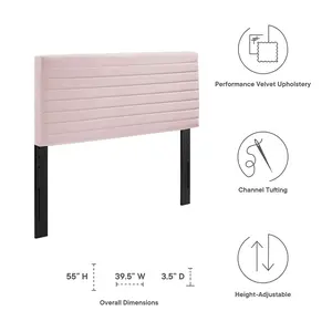 Modway Tranquil Twin Headboard in Pink