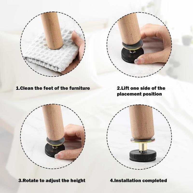 Name 4 Counts Adjustable Threaded Bed Frame Fixer No-Shake Headboard Wall Brackets Reinforcement System Quick Installation Organiser Set Stackable Soda Can Organizer for Fridge