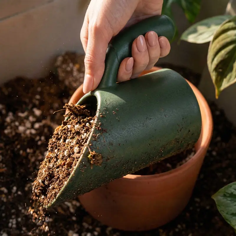 Plant Soil Scoop for Succulents, Cacti, and Houseplants - Ergonomic Handle, Lightweight Design