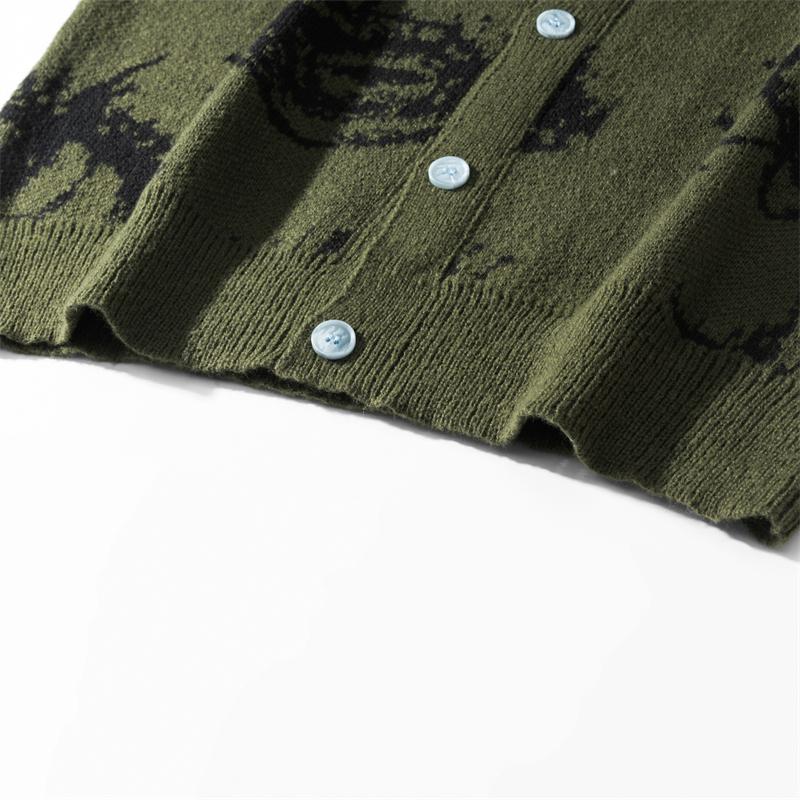 #SummerVibes Spring/Autumn Unisex Knitted Sweater for Men & Women - Loose V-Neck Sporty Polyester Coat - Medium Casual Cardigan Top Elegant