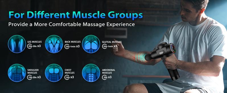 TOLOCO Massage Gun, Muscle Deep Tissue Massager with LED Display, 7 Speeds, Percussion Massage Gun with 10 Replacement Heads, Perfect Gift Relaxing Therapy