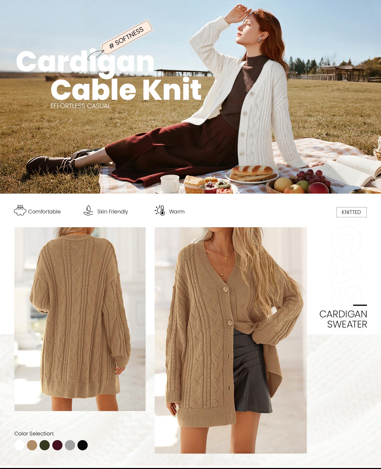 BTFBM Cable Knit Oversized Cardigan Sweaters for Women Trendy 2025 Fall Button Up Long Sleeve Winter Coat Cardigans#Clearance