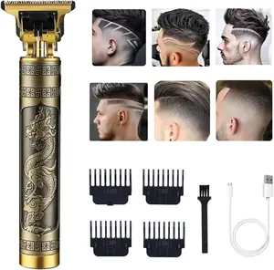 Professional Cordless Hair Trimmer, T-Blade Clippers for Men, Zero Gapped Rechargeable Beard Trimmer, Hair Cutting Kit With Guide Combs, Ear Spoon Tool Set