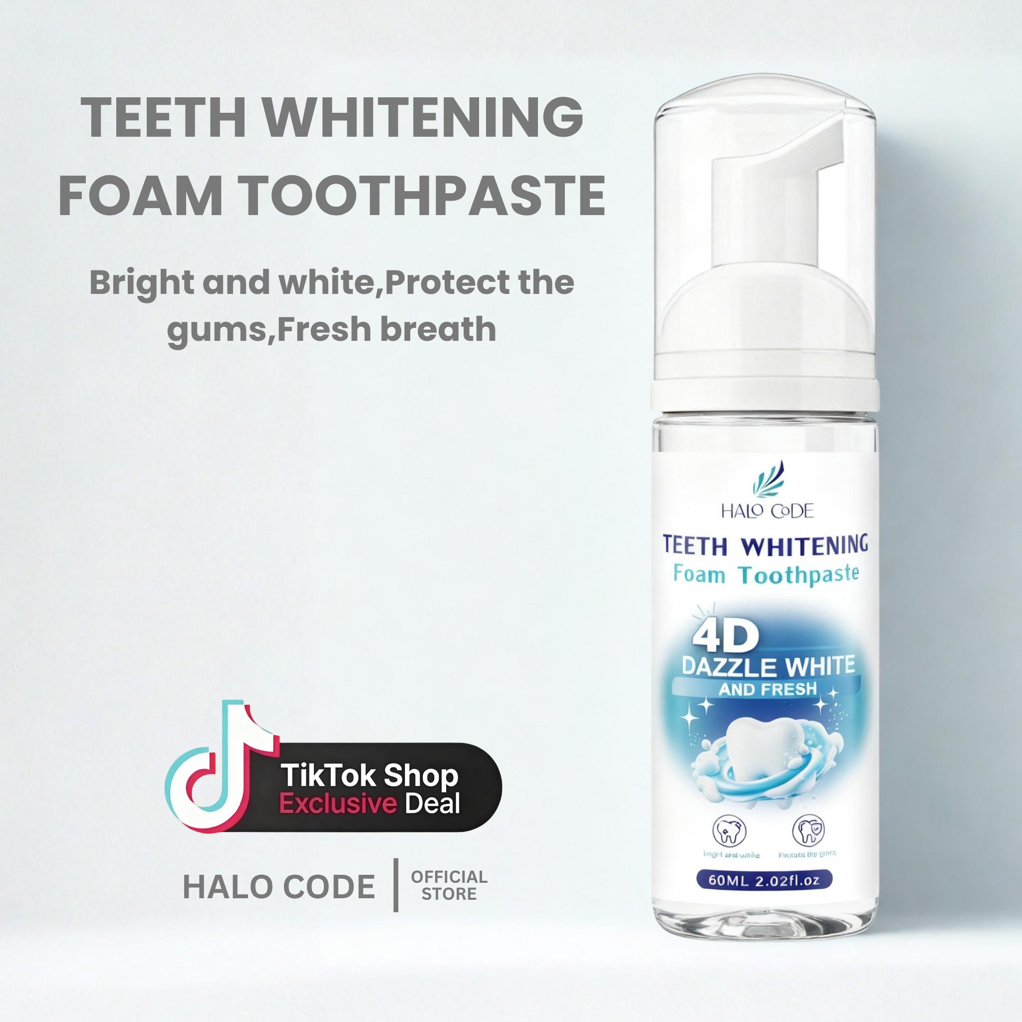 Halo Code 60ml Gum Protecting Foam Toothpaste,Deep Cleaning Oral Care Toothpaste,Oral Care Product for Men and Women Cleansing Brightening Boost