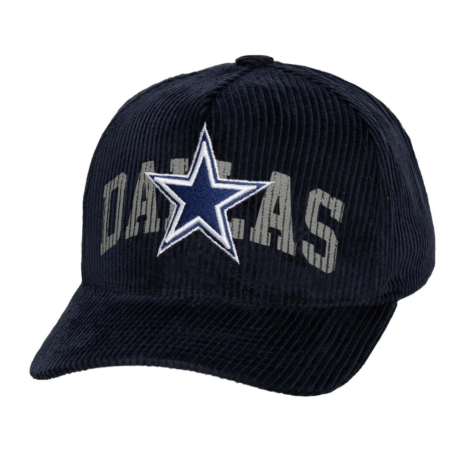 Dallas Cowboys Navy Arch Stamp Pro Pinch Snapback Hat, Casual Cotton Graphic Design, Machine Washable, Regular Fit