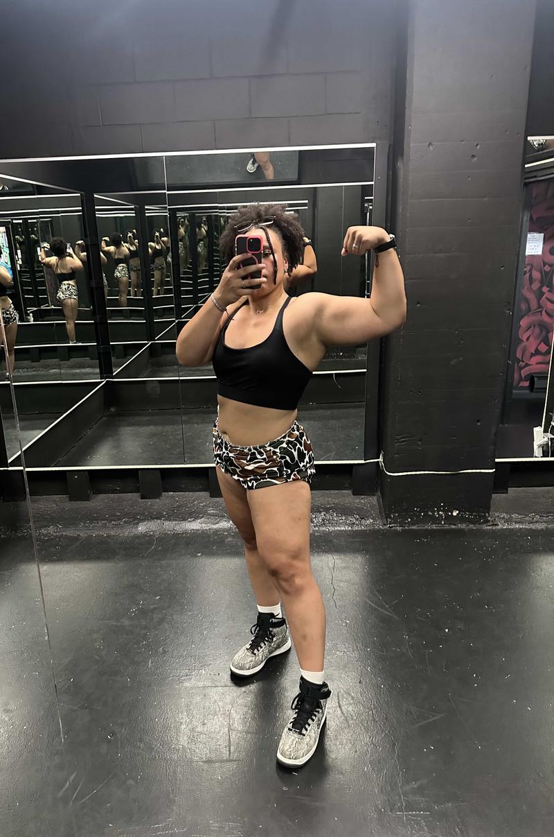 Women's Camo Cross Strap Micro Shorts Unique Pattern Couple Workout Casual Wear