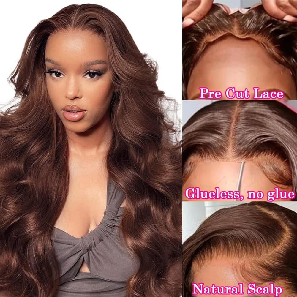 Chocolate Brown Body Wave Wigs Human Hair 13x4 13x6 HD Transparent Lace Front Human Hair Wigs Pre Plucked 7x5 9x6 Glueless Wigs Brazilian Remy Hair Wig 180% Density Chocolate Brown Body Wave Wigs Human Hair 13x4 13x6 HD Transparent Lace Front Human Hair Wigs Pre Plucked 7x5 9x6 Glueless Wigs Brazilian Remy Hair Wig 180% Density