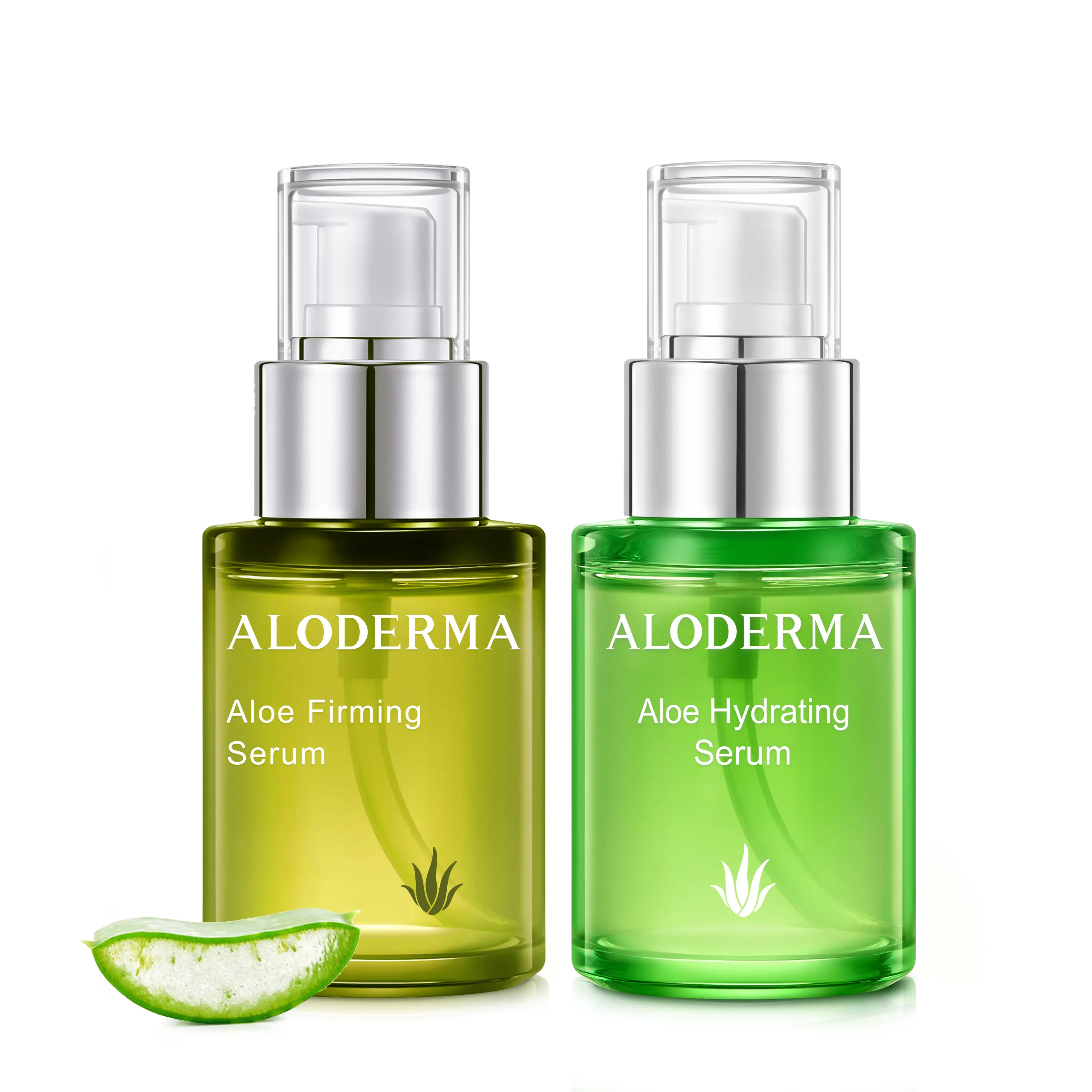 Aloderma Organic Aloe Face Serums Set - 2-Piece Hydrating Moisturizer, Oat-Infused Firming Radiant Solution, Hydrate, Anti Aging, Skin Repair, Anti Wrinkle Serums & Essences, Glow Up