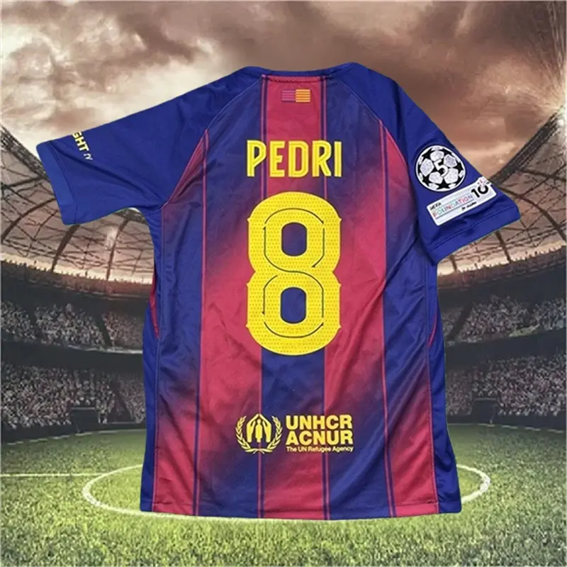2026 Ed Sheeran×バルセロナ PEDRI 8番 半袖シャツ ペドリ Ed Sheeran 2026 バルセロナ 8番 半袖シャツ ペドリ PEDRI DANI OLMO