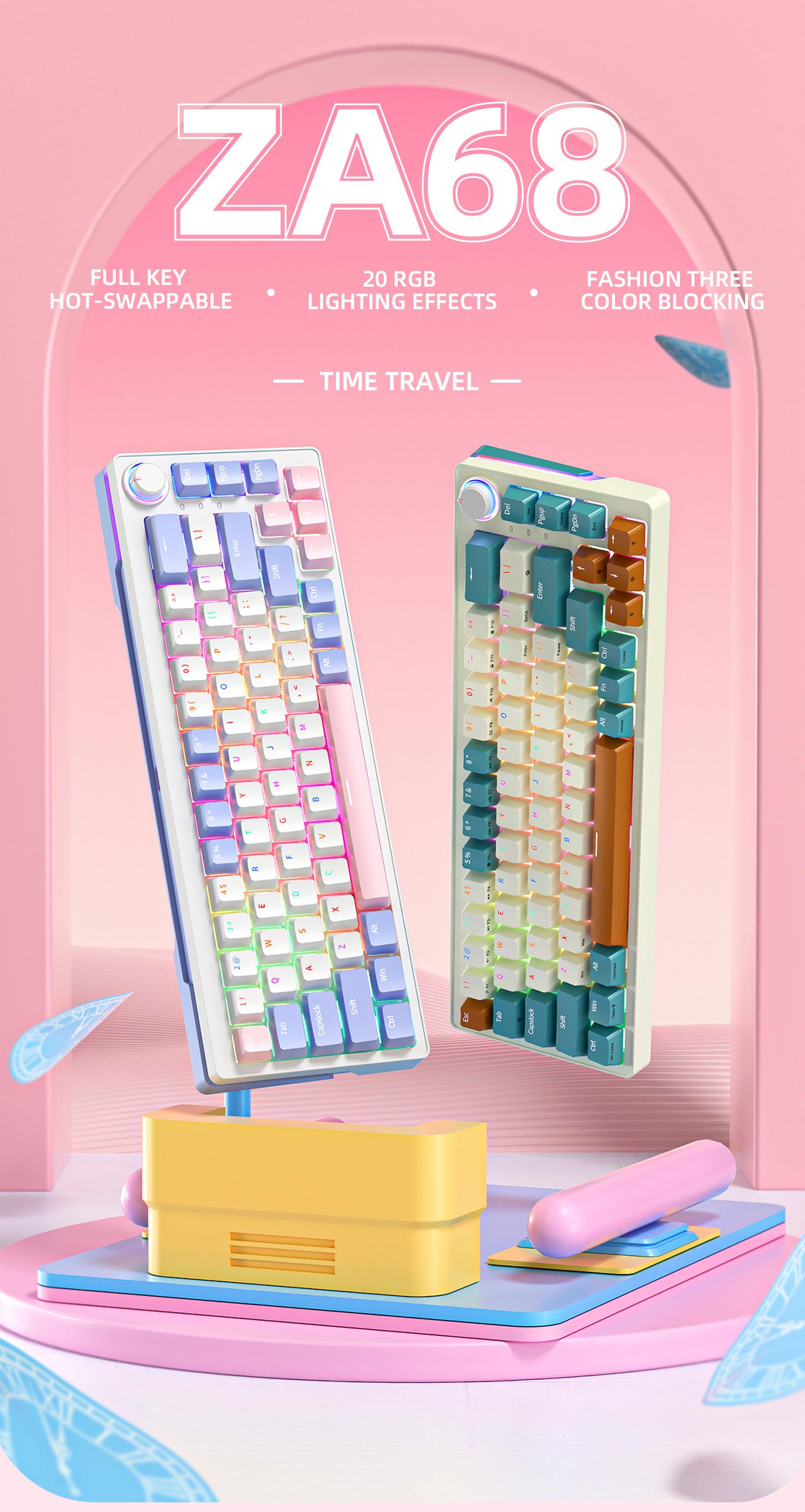 ZIFRIEND ZA68 Pro Mechanical Keyboard with knob 68 Keys Wired ZIFRIEND ZA68 Pro Mechanical Keyboard with knob 68 Keys Wired