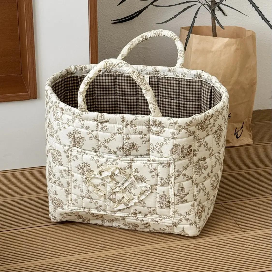 Car Storage Basket Organizer, Multi-Purpose Car Interior Accessories, Durable & Space-Saving Design for Vehicles – Perfect for Easter Baskets, Mother’s Day & Baby Shower Gifts | Game Day Essential, Quilted Tote Bag Inspired
