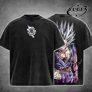 [Yūgen Store] S0n G0han DB Retro Acid Washed Oversized Hoodie & T-Shirt, Heavyweight Cotton Unisex Anime Manga Tee, Anime Merch, Menswear Streetwear, Gift For Anime Fan.