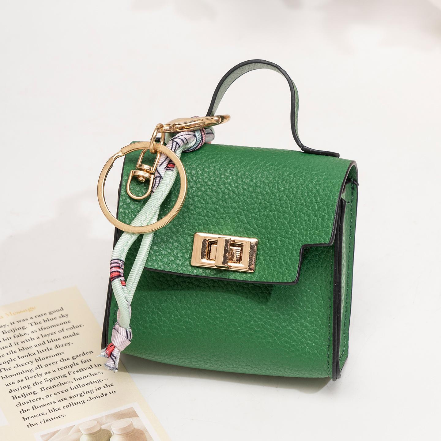 Mini Square Bag Pendant Keychain - High Quality Leather with Colorful Strap, Cute Car Keychain & Bag Charm Accessory.#backtoschool#sohochic