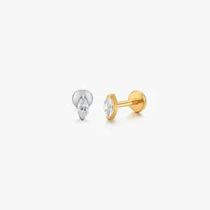 Titanium Marquise Flat Back Stud (Single)
