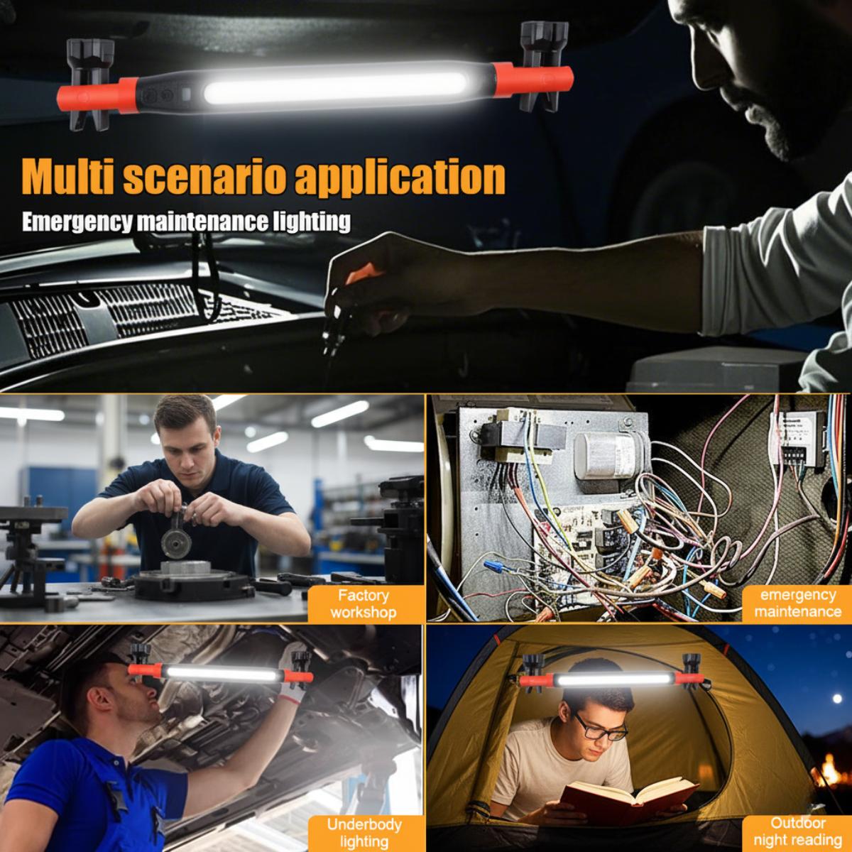 2026 New Magnetic Work Light, Under Hood Work Home Light Accessory Bar Rechargeable LED Work Light Bar, Under Hood Mechanic Light for Mechanic/Car Repairing/Garage