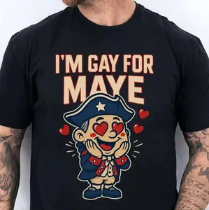 Funny Drake Maye I'm Gay for Maye Shirt, New England Football Tshirt, Patriot Fan Gift Casual Black