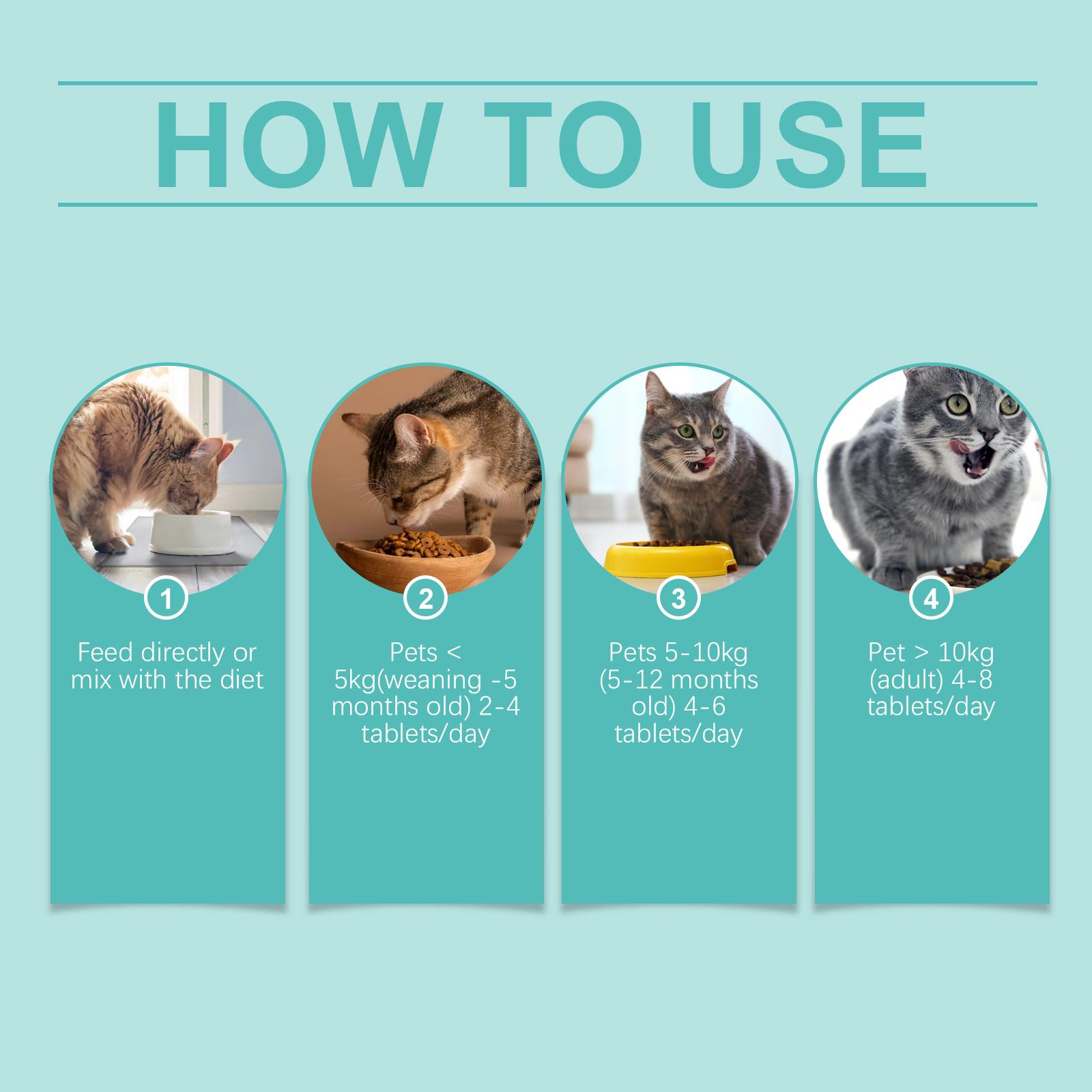 Cat Cat Probiotic Tablets - Improves intestinal health, balances digestion and absorption, and provides nutritional supplements for pets.litter pellets, spray, litter tray, litter box, removal