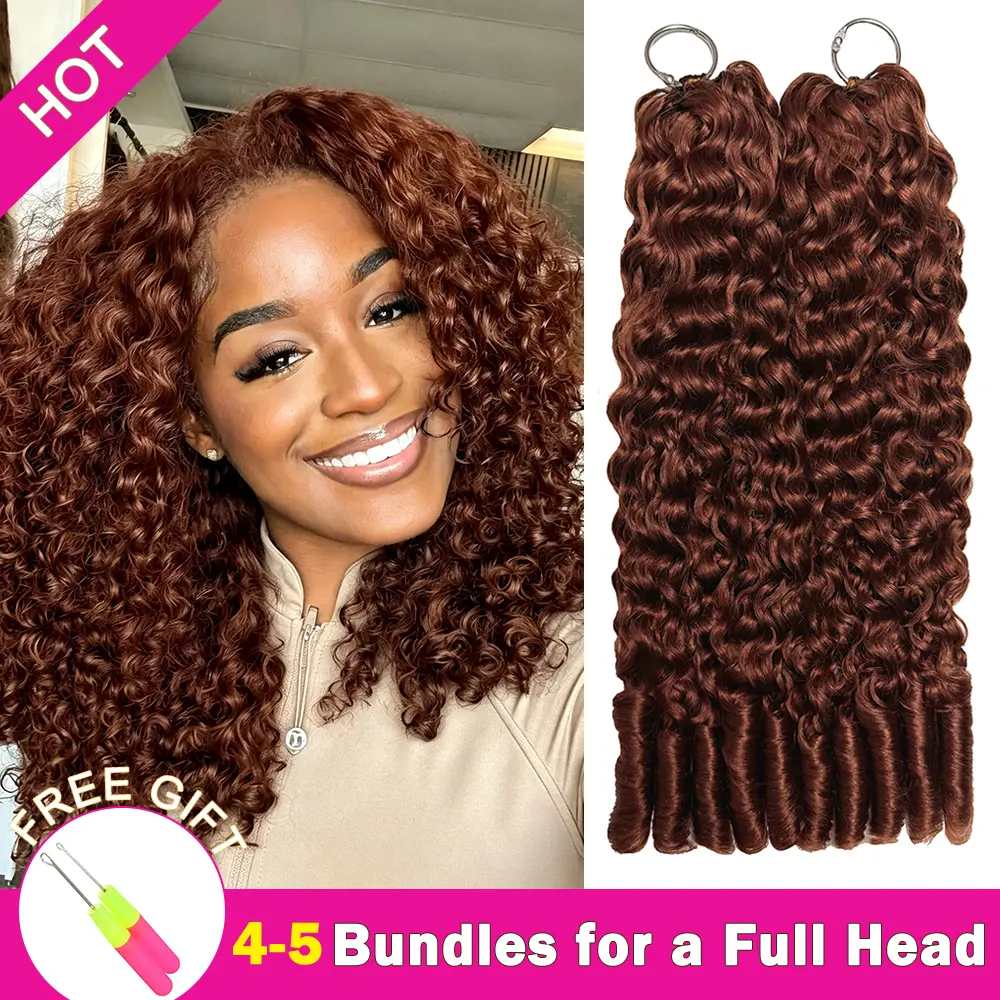 【New Color】Asakiss #33 Color Burmese Curly Crochet Human Hair Honey Blonde 99J Burgundy P427 Ombre Brown Crochet Hair for Miracle Knots Pre-Separated 50g/Pack 40 Strands/Pack 4-5 Packs for Full Head Protective Hairstyles