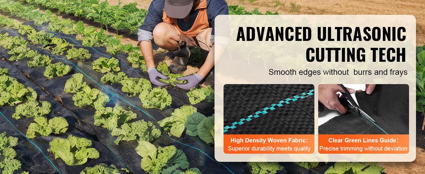 VEVOR Premium Heavy Duty Weed Barrier Landscape Fabric, TikTokShopBlackFriday, Max 5.8 OZ Woven Geotextile Fabric Under Gravel, High Permeability for Weed Blocker Weed Mat, Driveway Fabric, Weed Control Garden Cloth