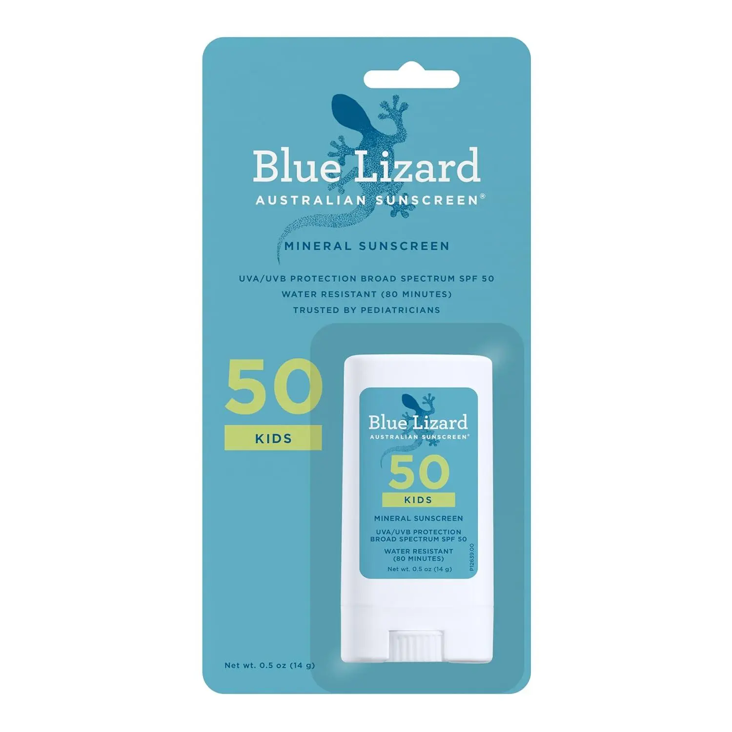 Blue Lizard Kids Mineral SPF 50 Sunscreen Stick, Zinc Oxide, 100% Mineral Actives, Developed for Kids’ Sensitive Skin, TSA-Friendly, Vegan, Paraben-free, Fragrance-Free, 0.5 oz