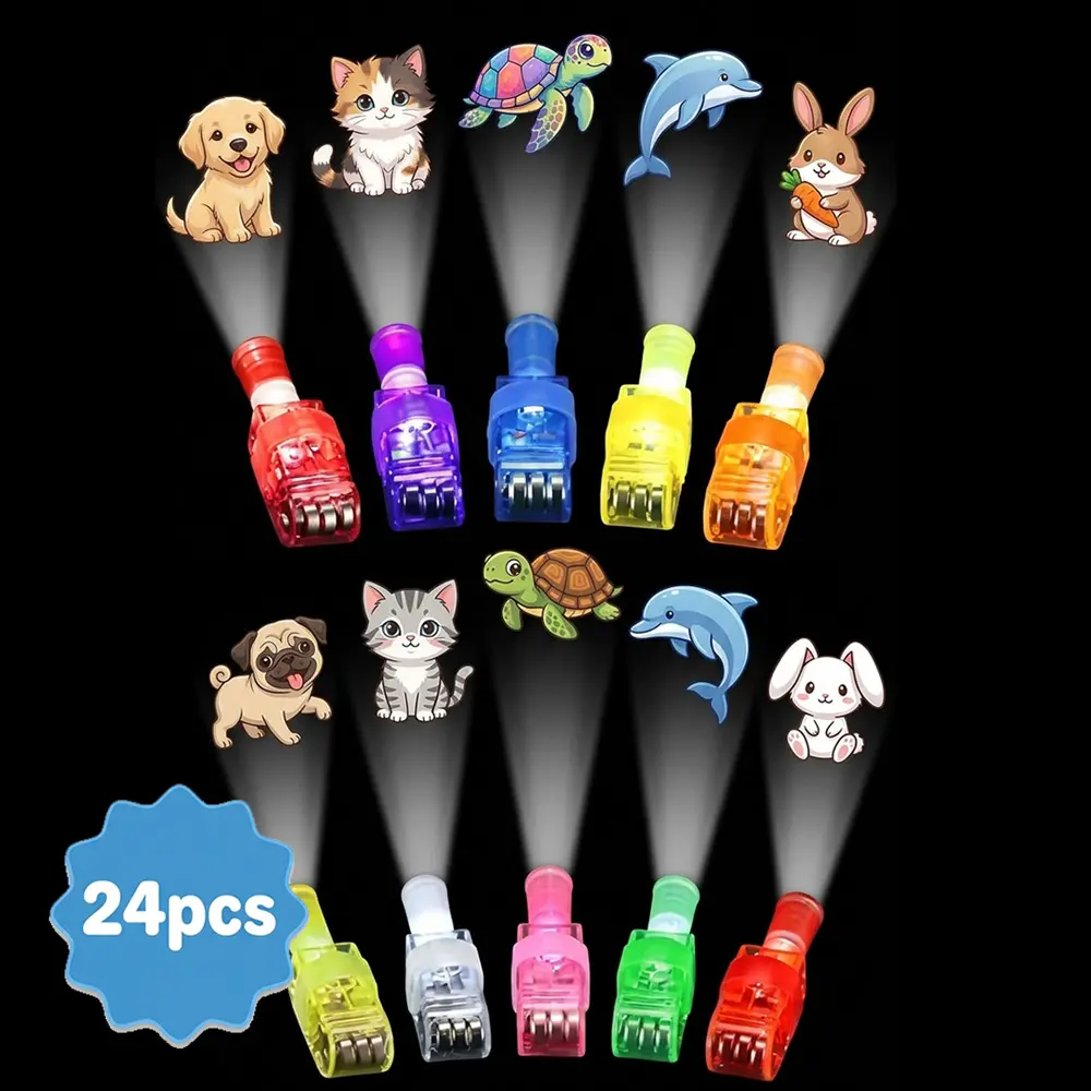24PCS Animal LED Finger Lights - Electronic Lights, LED Multicolor Colorful Novelty Lighting Gifts for Kids, Easter Party Favors, Birthday Goodie Bag Fillers