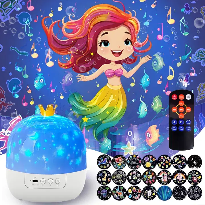 Kids Night Light for Kids with 15 Films & 15 White Noises Remote kids cartoon projector lamp princess room decor unicorn night light toddler night light egg light for nursery Baby sound machine dinosaur toys Christmas Gifts for Kids Ages 1-10
