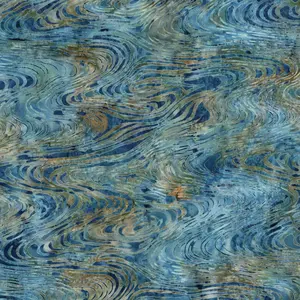 Fabric Lumin Navy/Teal Jasper Stone Strata Island Batiks by the Quarter Yard 112519876