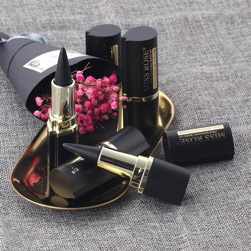 Black 2pcs Waterproof Gel Eyeliner Long Lasting Matte Eyeliner Pencil, Quick DryingEyeliner Pen, Professional Daily Makeup Accessories, Easy to use, ladies' eye makeup