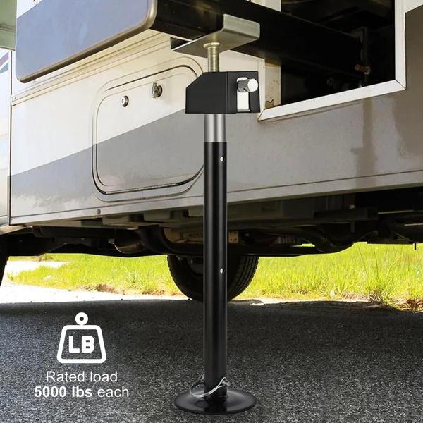 【GARVEE】 Adjustable Heavy-Duty Steel RV Slide Out Support Jacks Available in 2 or 4 Pack, with Capacities of 5,000 or 10,000 Lbs, Height Range 21.06" to 34.25", Black Finish for Reliable RV Support