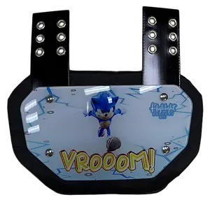 Vrooom - Glossy Backplate - Football Back Plate - Lower Back Protection for Shoulder Pads - Back Bone Protector Shield Backplate for Youth & Adult