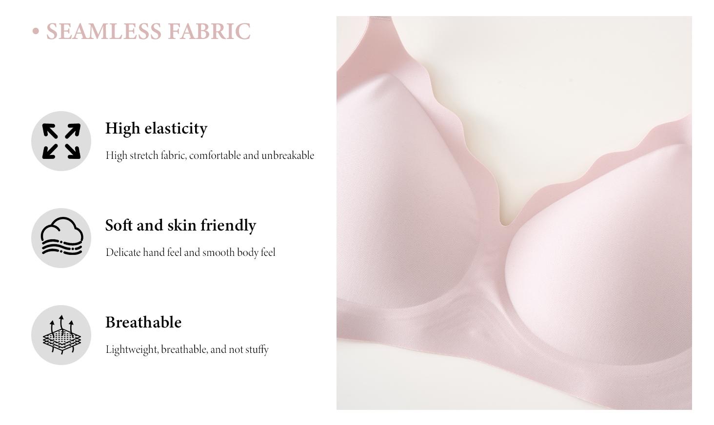 Women's Black Jelly Bra No Underwire T-Shirt Bra Seamless Comfortable Soft Wireless Basic Bridal One Piece Minimalist Everyday Wear with Adjustable Straps Vneck Breathable bra fits women Slight-Push-Up