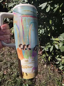 VIRAL Last Supper 40 oz No Spill Lid Double Wall Insulated Stainless Steel Tumbler