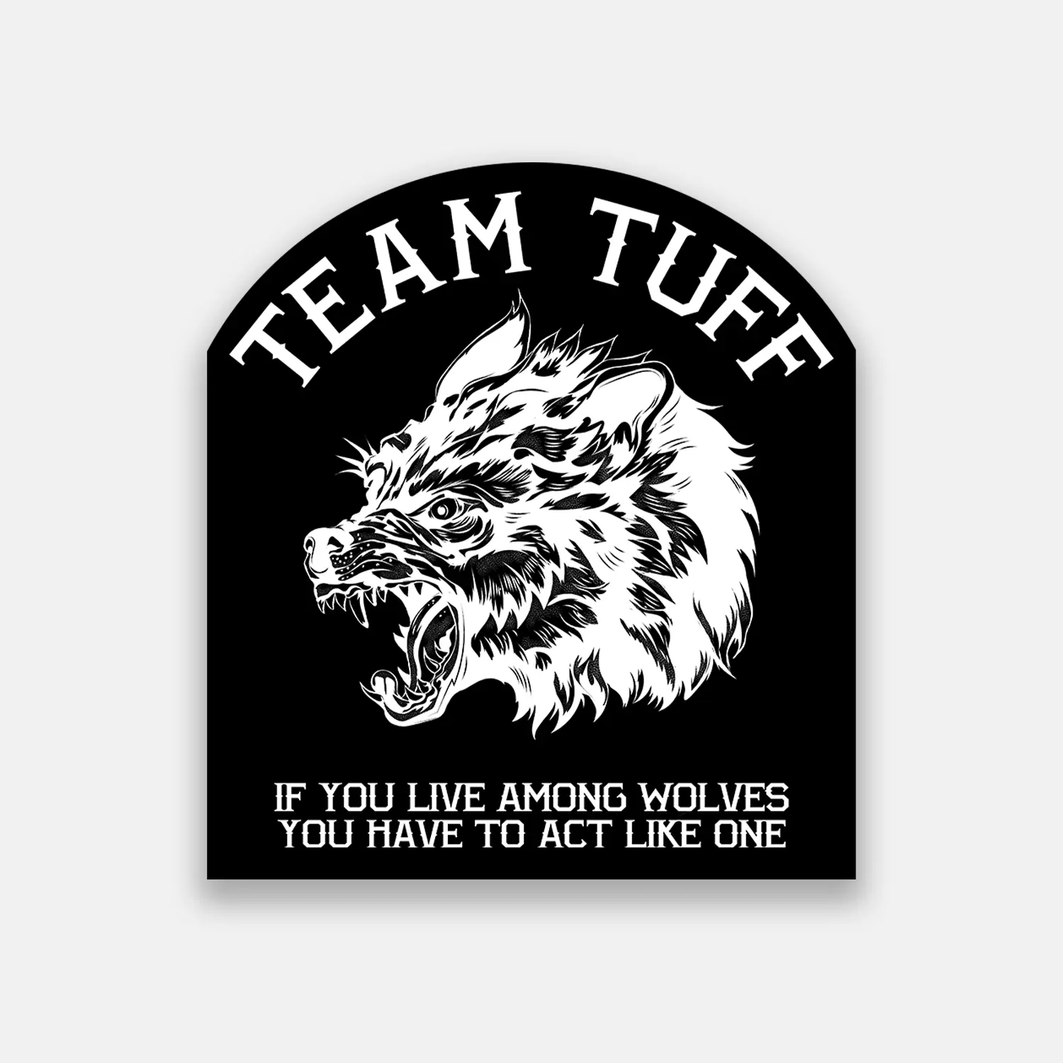 TEAM TUFF Team Spirit Wolf Face Animal Decorative Stickers, 2.75 x 3 inches Scrapbook Decals for DIY Craft Projects, Decorative Sticker, Club Sticker