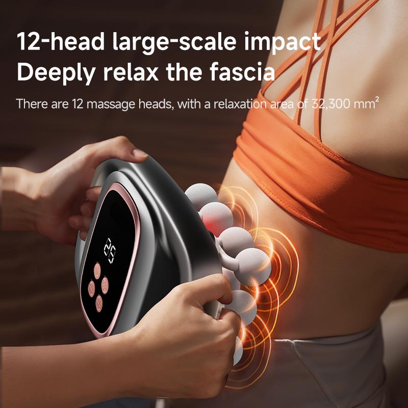 12-Head Massage Gun with 30 Levels & 3 Modes Deep Tissue Percussion Massager for Back Shoulders Legs and Foot Pain Relief Quiet Muscle Massage Gun