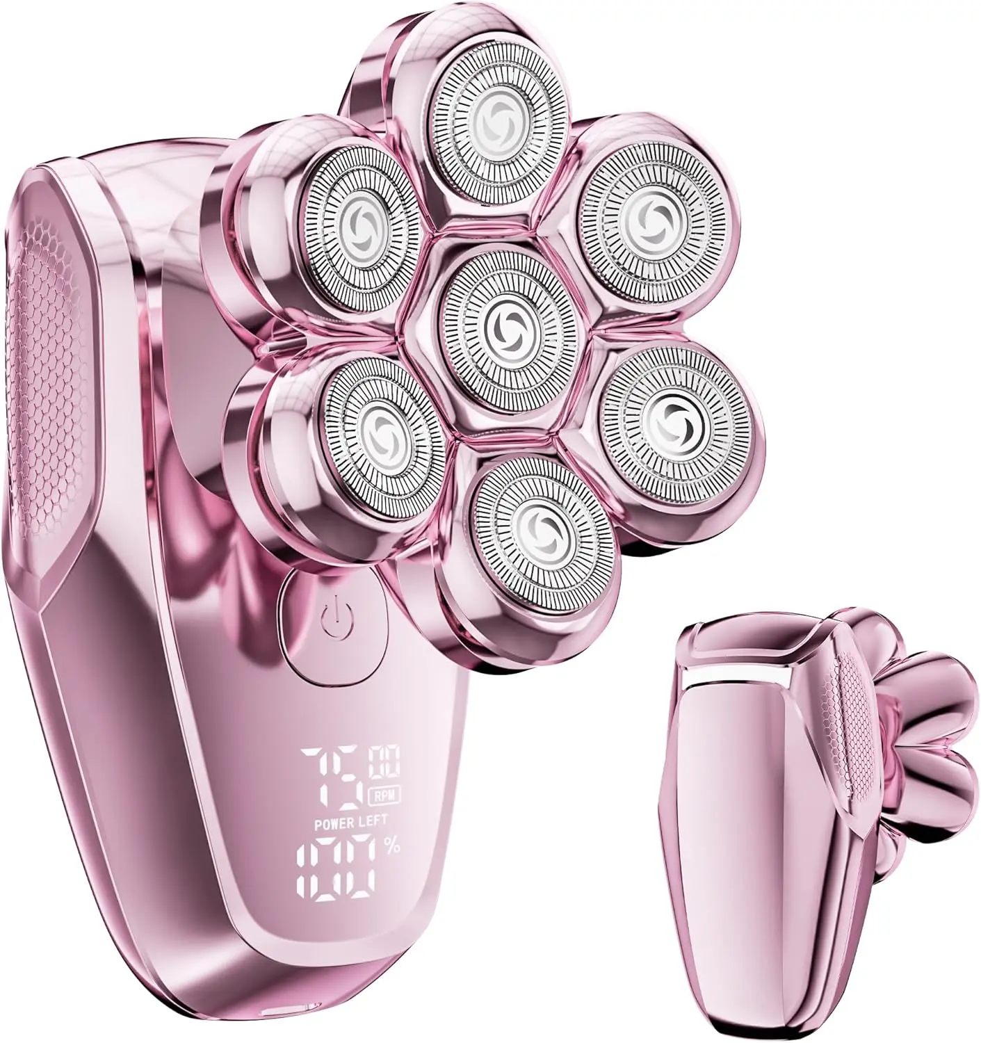 Electric Shaver for Women, 7D Floating Head Razors for a Smooth Shave, IPX8 Waterproof for Wet & Dry Use with LED Display, USB-C Fast Charge, Pale Pink, Razors For Women