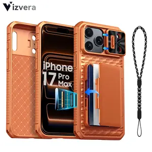 Vizvera for iPhone 17 Pro Max Wallet Case with Card Holder – RFID Blocking, Kickstand, Sliding Camera Cover