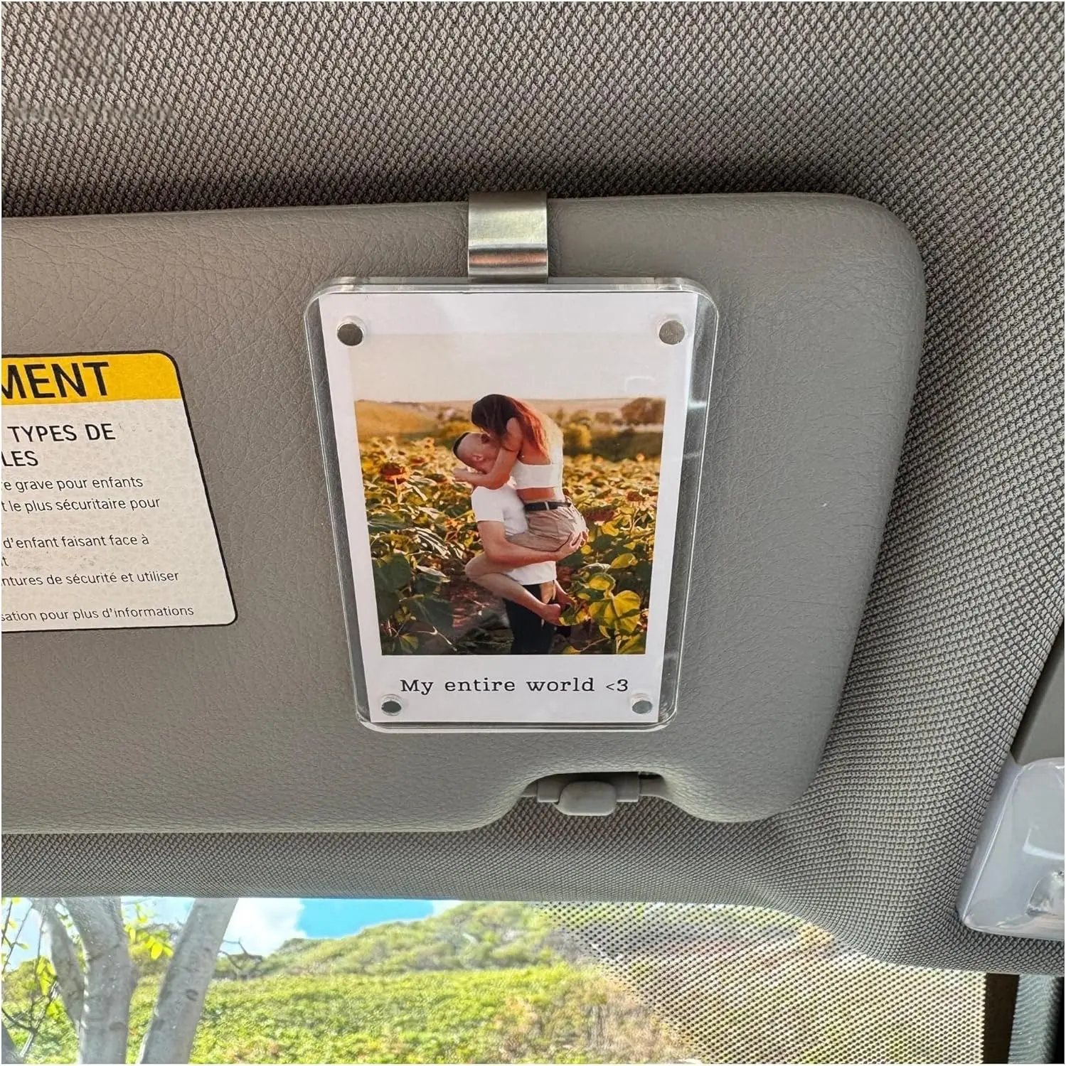 2/4/6Pcs Car Picture Holder for Sun Visor,Magnetic 2.36"x3.5" Car Visor Photo Clip,Wallet-Size Clear Acrylic Car Picture Frame,Perfect for Polaroid Go and Instax Mini,Unique Gift for Couples, Family & Friends,Stylish Car Interior Accessory