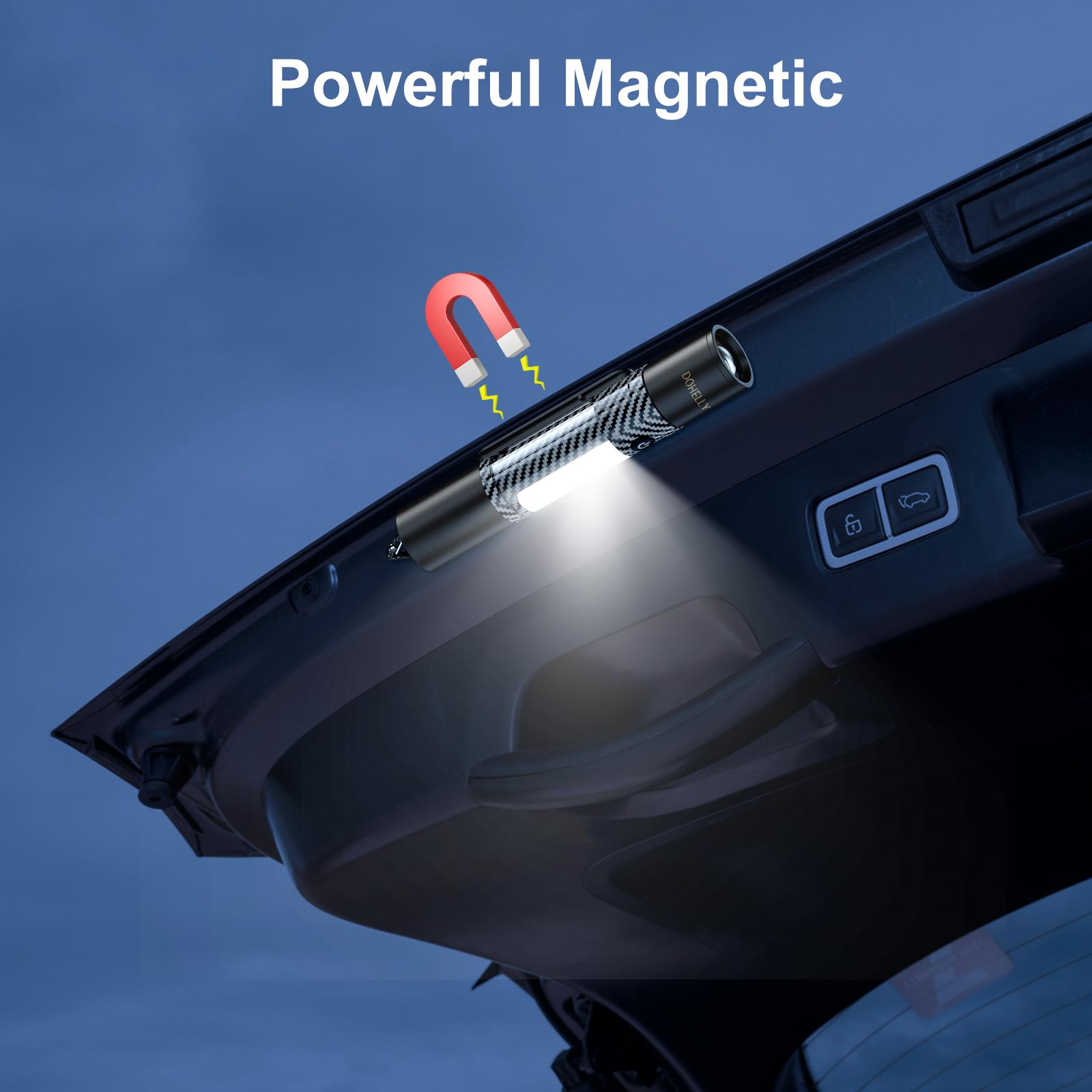 Car Emergency Window Breaker and Cutter, Multi-Functional Flashlight, 3000Lumen, 15Lighting Modes, International Rescue Signal Light, Side Magnet, Retractable Flashlight, Suitable for Camping, Emergencies and Christmas Gifts