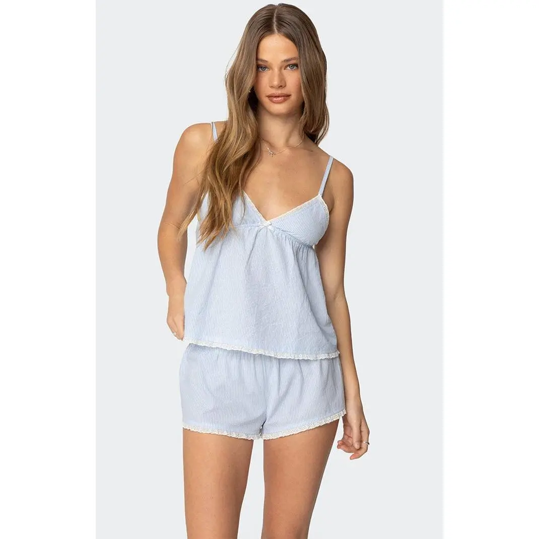 Edikted Women's Danna Pinstripe Babydoll Tank Top